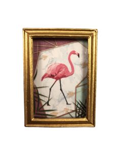 MC601Flamingo picture in gold frame