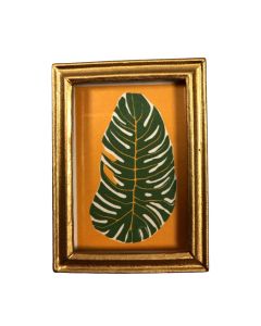 MC609 - Picture of tropical leaf on yellow background 