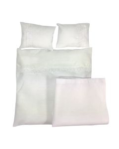 E2835 - White Double Bedding Set, 4 pcs