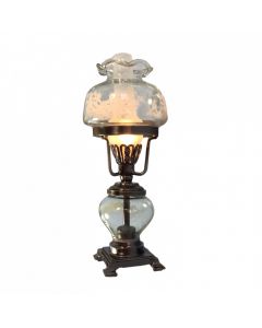 LT 1115-1A Table Oil Lamp Antique Silver
