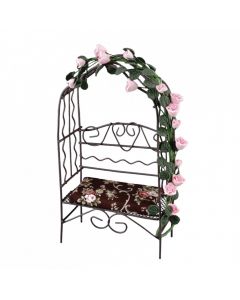 RP18073 - Brown Metal Bench with Rose Arch