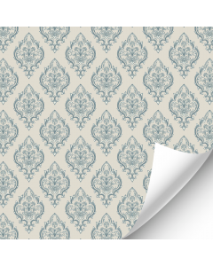 R054 - Cream and Blue Damask Style Wallpaper
