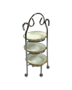 RP14956 - Etagere metal white plate stand