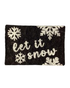 RUG106 - Let It Snow Black Door Mat