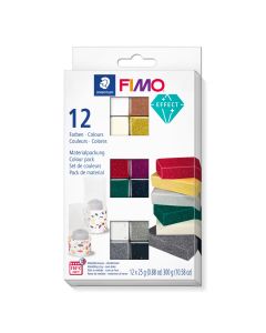 SDF8013C121 - Fimo Effect Colour Pack - Box Of 12 Half Blocks, 25g