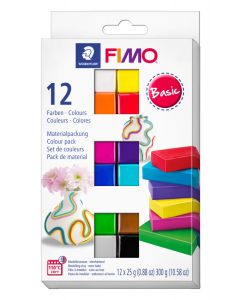 SDF8023C121 - Fimo Soft 8023 C - Basic Colours - Box 12 Half Blocks, 25g