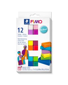 SDF8023C122 - Fimo Soft 8023 C Pack Brilliant Colours - Box 12 Half Blocks, 25g