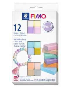 SDF8023C123 - Fimo Soft Colour Pack 8023 C - Pastel Colours In Box 12 Half Blocks