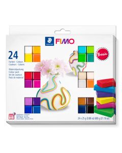SDF8023C241 - Fimo Soft 8023 C - Basic Colours - Box Of 24 Half Blocks, 25g