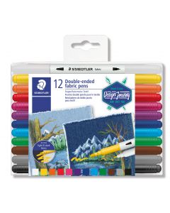 SDS3190TB12 - Double-Ended Fabric Pens 3190 - Box Of 12 In Asstd. Colours
