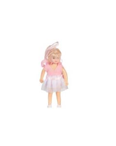 00004 - Girl Doll in Pink and White Dress