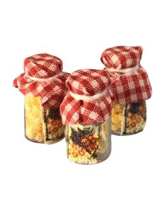 MC2788 - Three Honey Jars with Fabric Covers