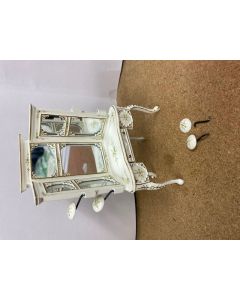 MIRROR DAMAGED - White Hand Painted Dressing Table