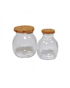 MCG747LS Two Glass Storage Jars with Cork Lid