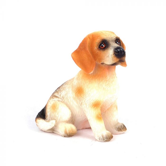 Dolls House Beagle Sitting Pet Dog Miniature 1:12 Scale Accessory 