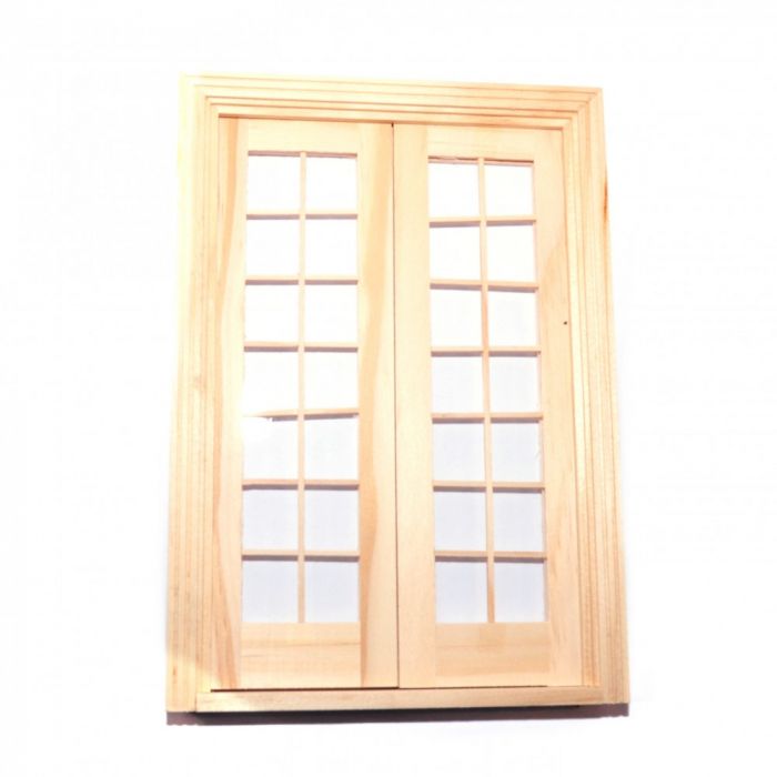 E Dolls House Miniature 1:12 Scale Building House Wooden Double French Door 