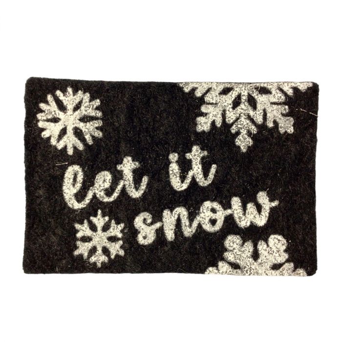 let it snow doormat, winter welcome mat — Swallowtail design studio