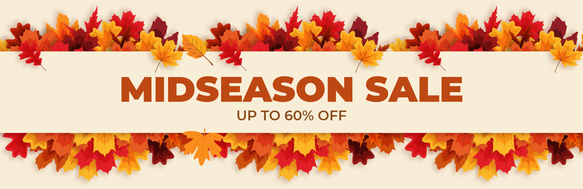 Midseason Sale, up to 60% off
